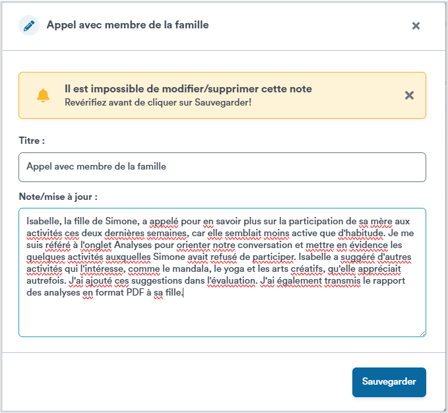 ajout de note page sommaire