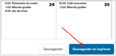 save and print calendar